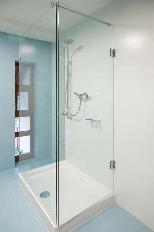 Contemporary Shower with Glass Panels